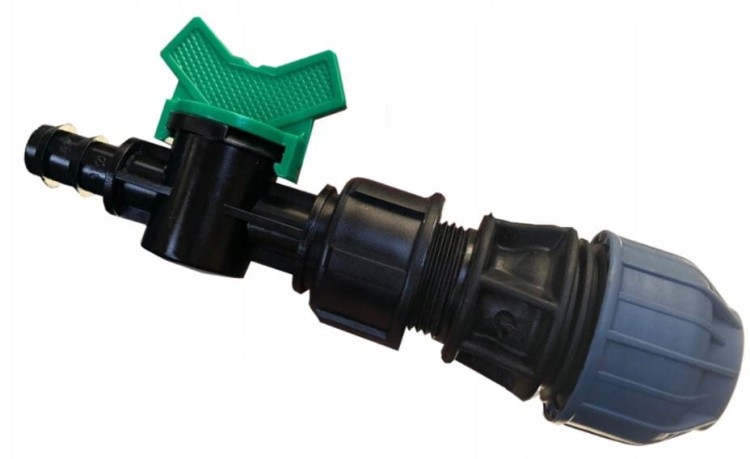 Połączenie redukcyjne rury 20mm z linią kroplującą lub rurą 16mm. Przelot GZ