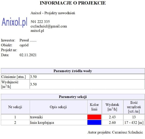 Projekt uzupełniania wody w zbiorniku deszczówki