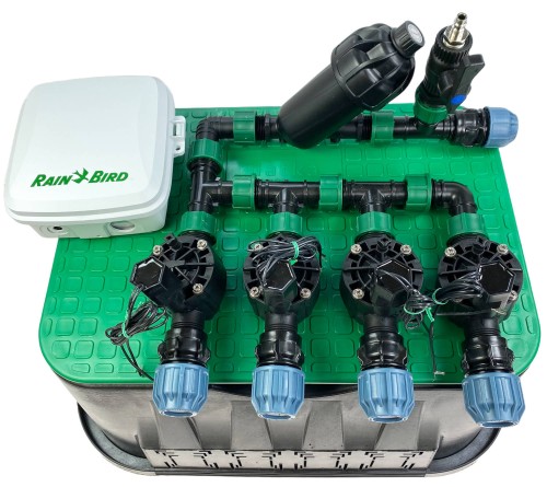Zestaw do automatycznego nawadniania 4 sekcje, studzienka, zawór spustowy