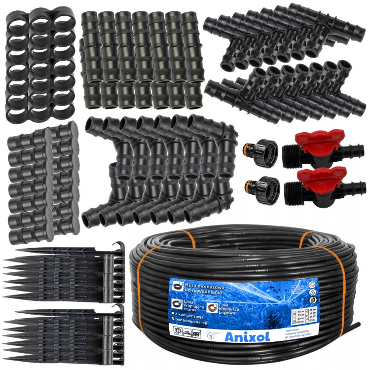 Linia kroplująca bez kompensacji 100m + akcesoria 174 XXL