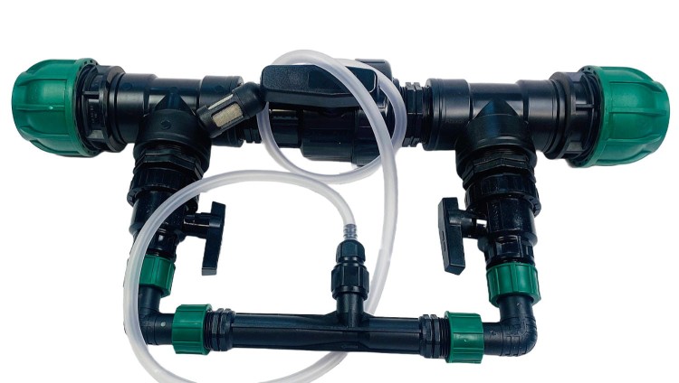 Dozownik inżektorowy nawozów płynnych 1", precyzyjne dawkowanie nawozu do rury 50mm