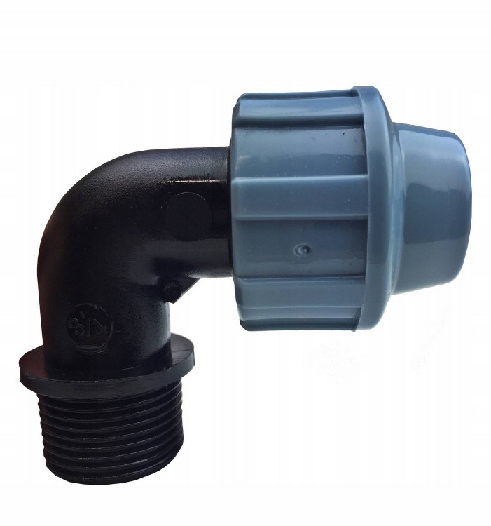 Kolano redukcja PE 16mm-3/4'' GZ - gwint zewnętrzny - Unidelta