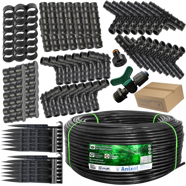 Zestaw z linią kroplującą 100m+akcesoria 202 XXL