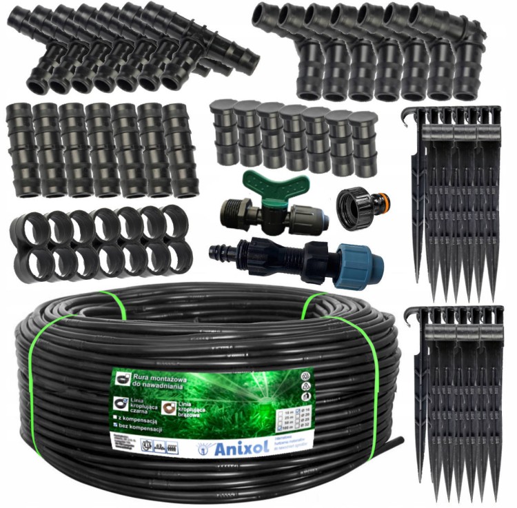 Linia kroplująca 100m z reduktorem + 140 akcesoriów