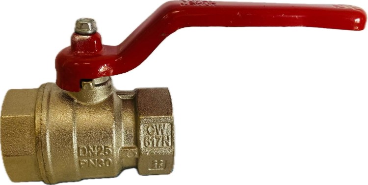 Zawór mosiężny niklowany kulowy 1" GW - gwint wewnętrzny - Profec