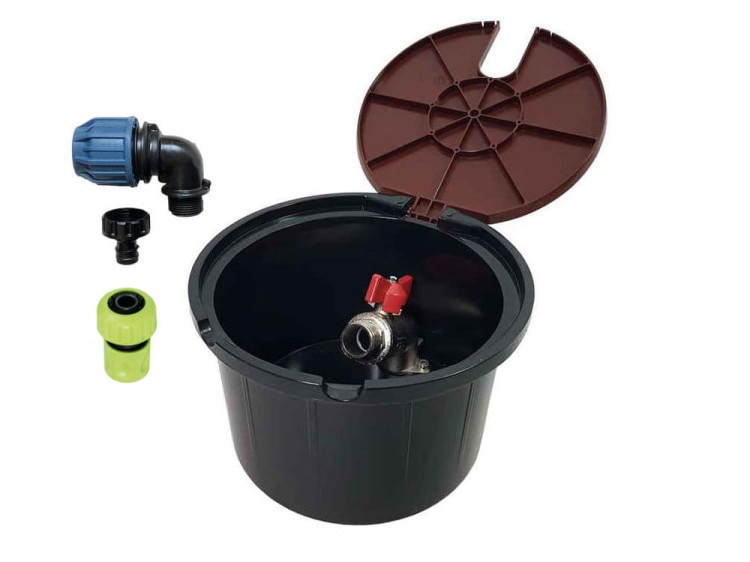 Podziemna studzienka poboru wody z zaworem 3-4 brazowa bez klapki szybkozlaczka kolanko Anixol.jpg