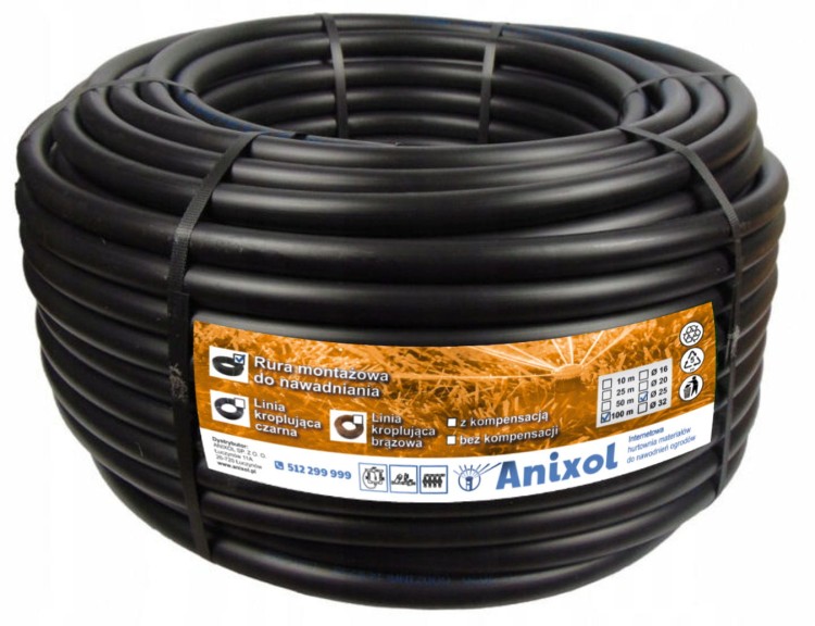 Rura 32mm 10m PN6 PE mrozoodporna irygacyjna miękka grubość 2,2mm Anixol