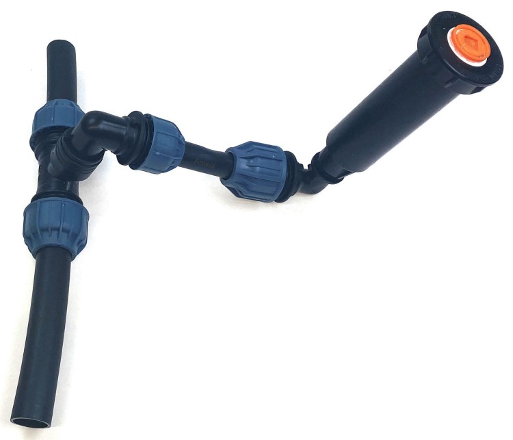 Połączenie zraszacza 1/2" rurą 16mm do rury 25mm