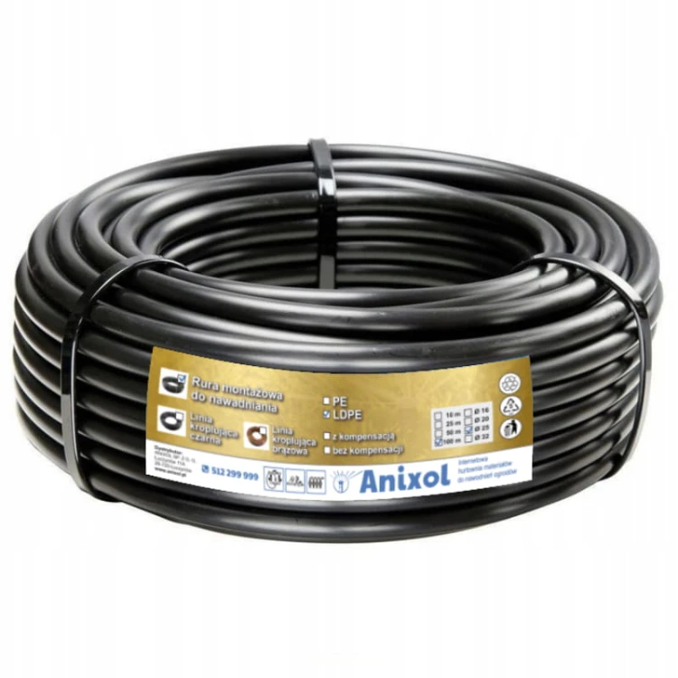 Rura LDPE ø 20 mm, 50 m PN6 grubość 1,6 mm, montażowa do nawodnienia - Irriga