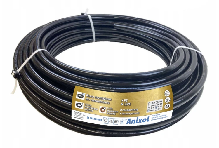 Rura LDPE ø 25 mm 50 m PN6 grubość 2 mm, montażowa do nawodnienia - Irriga
