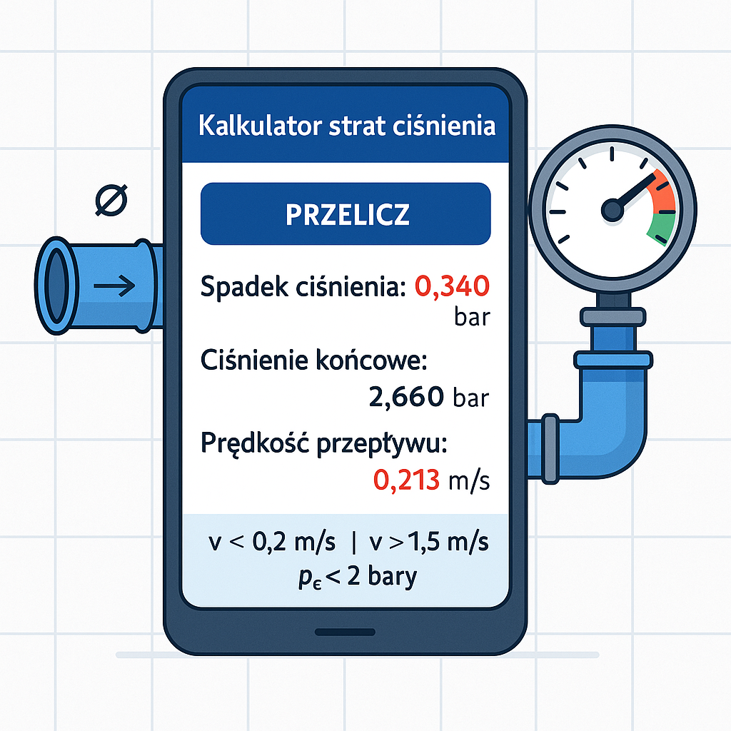 kalkulator strat ciśnienia w rurze